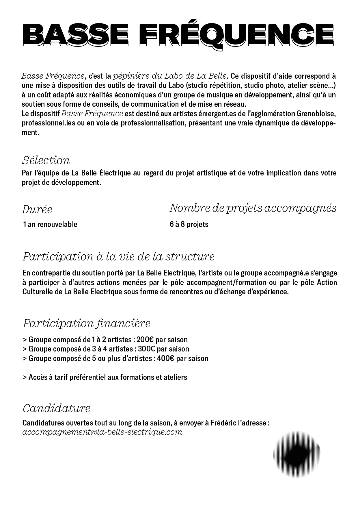 Dispositifs accompagnement basse frequence